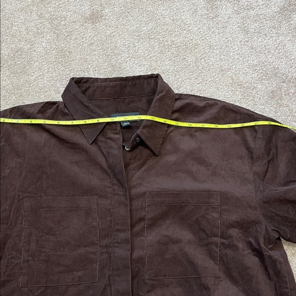 NWOT Banana Republic Cropped Dark Oak Balloon Sleeve Button Down Shirt XL - Picture 9 of 11
